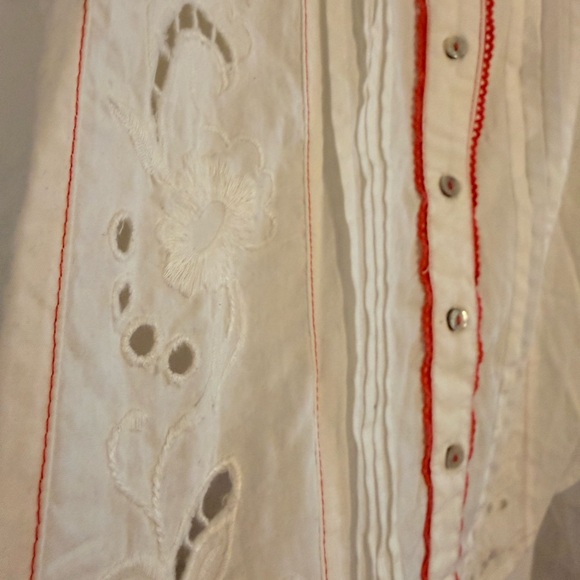 NWT!!  Beautiful Free People Frankie Ivory White Eyelet Blouse 100% Cotton - Picture 5 of 8